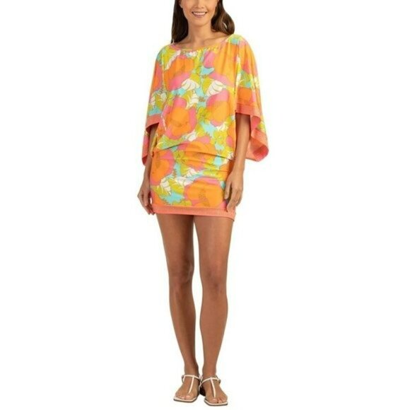 NWT Trina Turk Women's Playa De Flor Floral Print Swim Tunic Cover-up - Picture 2 of 7